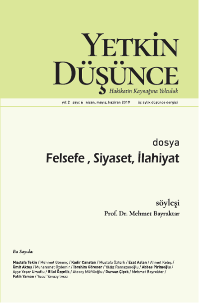 Yetkin Düşünce Sayı 6 - Felsefe, Siyaset ve Ilahiyat