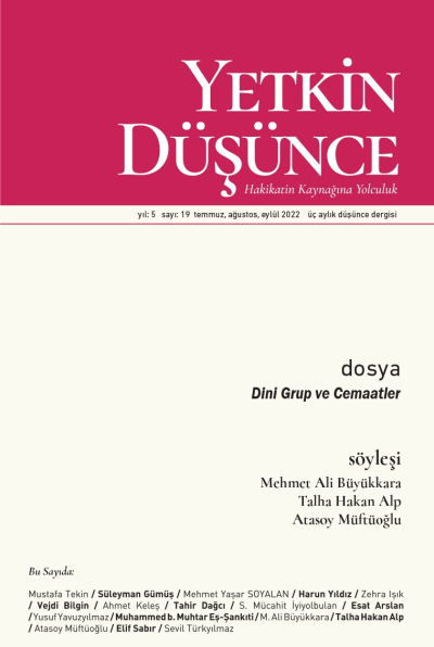 Yetkin Düşünce Sayı 19 - Dini Gruplar ve Cemaatler