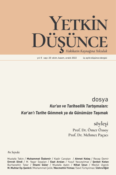 Yetkin Düşünce Sayı 20 - Kur`an ve Tarihsellik Tartismalari