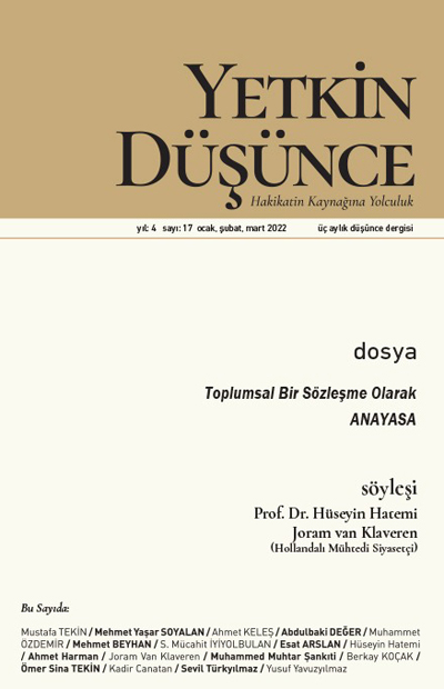 Yetkin Düsünce Sayi 17 - Toplumsal Bir Sözlesme Olarak Anayasa